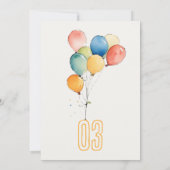 Kleurrijke Geel Rood Groene Ballonnen Kinderen Ver Kaart (Achterkant)