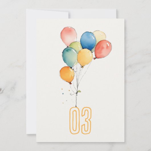 Kleurrijke Geel Rood Groene Ballonnen Kinderen Ver Kaart (Achterkant)
