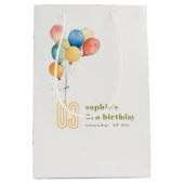 Kleurrijke Geel Rood Groene Ballonnen Kinderen Ver Medium Cadeauzakje (Voorkant)