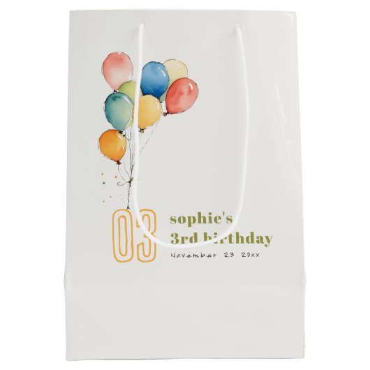 Kleurrijke Geel Rood Groene Ballonnen Kinderen Ver Medium Cadeauzakje (Achterkant)