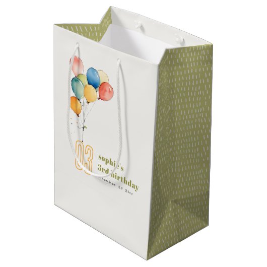 Kleurrijke Geel Rood Groene Ballonnen Kinderen Ver Medium Cadeauzakje (Achterkant Gekanteld)