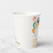 Kleurrijke Geel Rood Groene Ballonnen Kinderen Ver Papieren Bekers (Links)