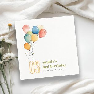 Kleurrijke Geel Rood Groene Ballonnen Kinderen Ver Servet