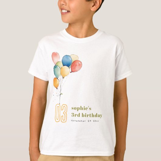 Kleurrijke Geel Rood Groene Ballonnen Kinderen Ver T-shirt (Voorkant)