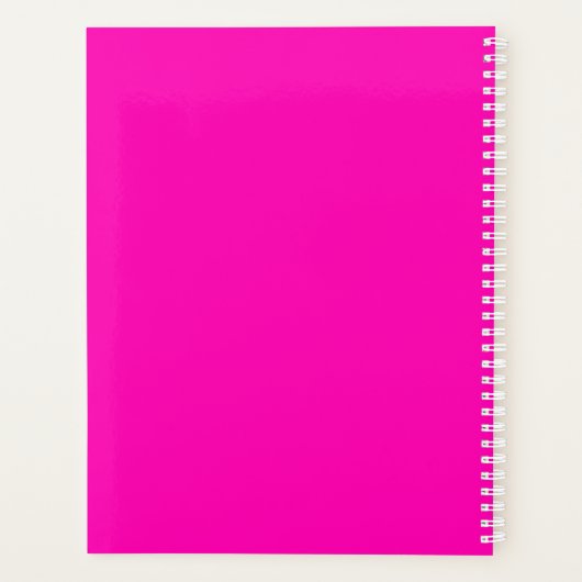 Kleurrijke Geel Roze Douanejaar Monogramnaam Planner (Achterkant)
