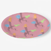 Kleurrijke geesten in roze Halloween feest Papieren Bordje (Gekanteld)