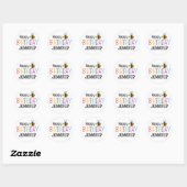 Kleurrijke Gefeliciteerd Bij Personalized Ronde Sticker (Vel)