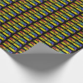 Kleurrijke "GEFELICITEERD" + Persoonlijke naam inp Cadeaupapier (Hoek)