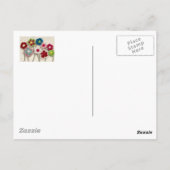 kleurrijke gehaakte bloemen briefkaart (Achterkant)