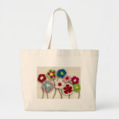 kleurrijke gehaakte bloemen grote tote bag (Voorkant)