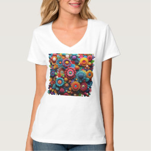 Kleurrijke gehaakte creaties t-shirt