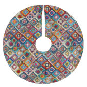 Kleurrijke gehaakte Granny Square Quilt Kerstboom Rok (Voorkant)