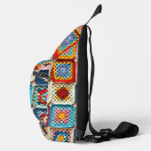 Kleurrijke gehaakte Granny Square Quilt Sling Bag (Rechts)