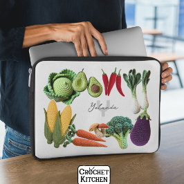 Kleurrijke gehaakte Plantaardige Paddenstoel Colla Laptop Sleeve