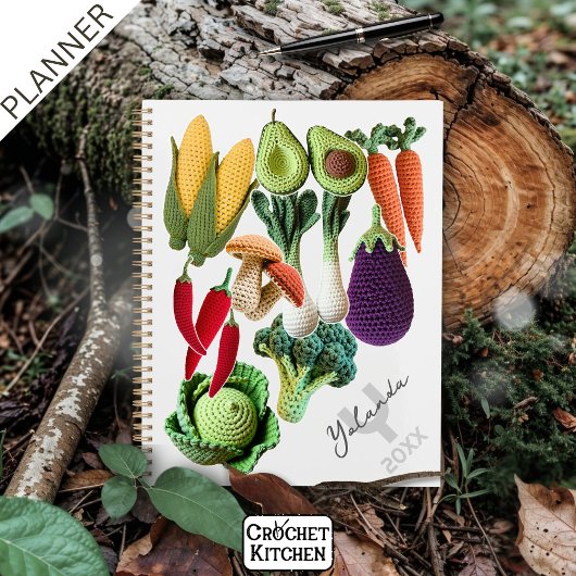 Kleurrijke gehaakte Plantaardige Paddenstoel Colla Planner