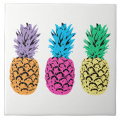 Kleurrijke geïllustreerde anananassen tegeltje (Voorkant)