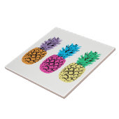 Kleurrijke geïllustreerde anananassen tegeltje (Zijkant)