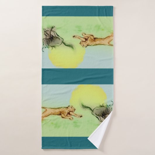 Kleurrijke geïllustreerde badhanddoek - Chase (Badhanddoek)