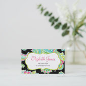 Kleurrijke geïllustreerde Bohemian Paisley Visitekaartje (Staand voorkant)