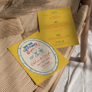 Kleurrijke geïllustreerde hand getekend alles in é kaart