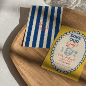 Kleurrijke geïllustreerde hand getekend eigenzinni save the date