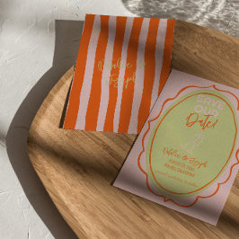 Kleurrijke geïllustreerde hand getekend geschilder save the date