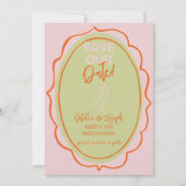 Kleurrijke geïllustreerde hand getekend geschilder save the date (Voorkant)