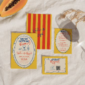 Kleurrijke geïllustreerde hand getekend krabbelhuw kaart