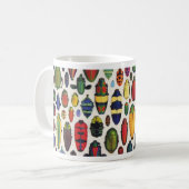 Kleurrijke  geïllustreerde hoeken koffiemok (Voorkant links)