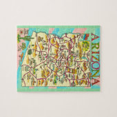 Kleurrijke geïllustreerde kaart van Arizona Legpuzzel (Horizontaal)