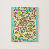 Kleurrijke geïllustreerde kaart van Arizona Legpuzzel (Verticaal)
