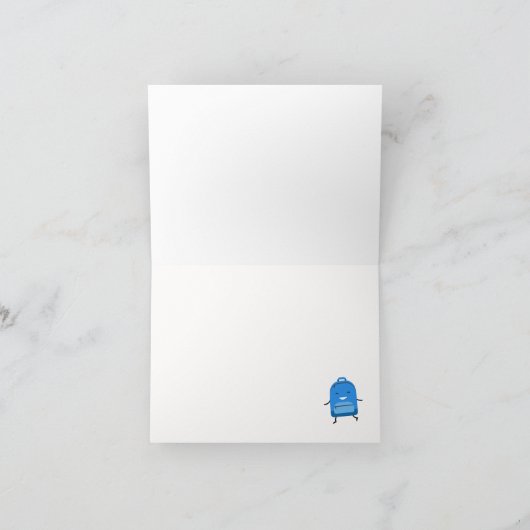 Kleurrijke geïllustreerde leuke terug naar school bedankkaart (Binnen)