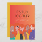Kleurrijke geïllustreerde moderne Kaart voor vrouw (Voorkant / Achterkant)