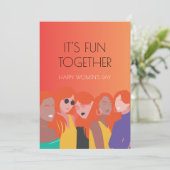 Kleurrijke geïllustreerde moderne Kaart voor vrouw (Staand voorkant)