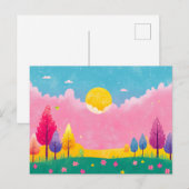 Kleurrijke geïllustreerde Natuur Briefkaart (Voorkant / Achterkant)