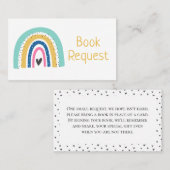 Kleurrijke geïllustreerde Rainbow Book Request Kaa Plaatskaartje (Voorkant / Achterkant)