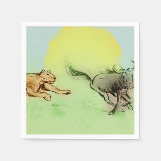 Kleurrijke geïllustreerde set servetten - Chase (Voorkant)