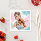 Kleurrijke geïllustreerde set servetten - Violin (Insitu)