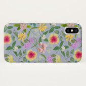Kleurrijke geïllustreerde tropische bloemen patroo Case-Mate iPhone case (Achterkant (horizontaal))