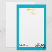 Kleurrijke geïllustreerde visvrienden briefpapier (Voorkant / Achterkant)
