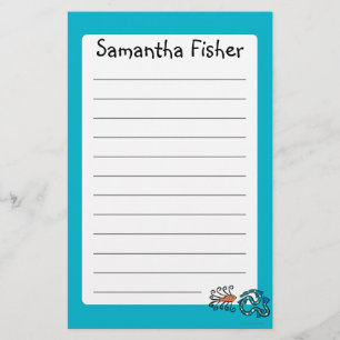 Kleurrijke geïllustreerde visvrienden briefpapier