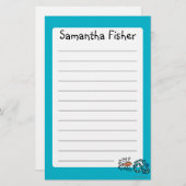 Kleurrijke geïllustreerde visvrienden briefpapier (Voorkant / Achterkant)