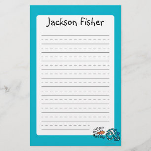 Kleurrijke geïllustreerde visvrienden briefpapier