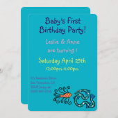 Kleurrijke geïllustreerde visvrienden kaart (Voorkant / Achterkant)