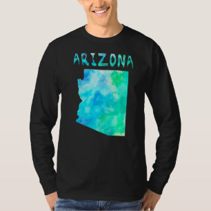 kleurrijke geïsoleerde Arizona State Map in Waterv T-shirt