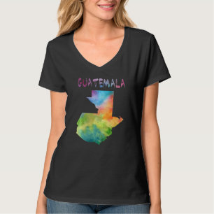 Kleurrijke geïsoleerde Guatemala-kaart in Waterver T-shirt