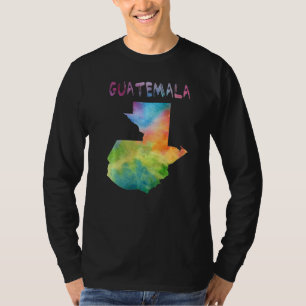 Kleurrijke geïsoleerde Guatemala-kaart in Waterver T-shirt