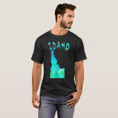 Kleurrijke geïsoleerde Idaho State Map in Waterver T-shirt (Voorkant volledig)