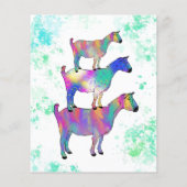 Kleurrijke Geiten Verjaardagsfeest Budget Flyer (Achterkant)