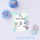 Kleurrijke Geiten Verjaardagsfeest Budget Flyer (Enkel)